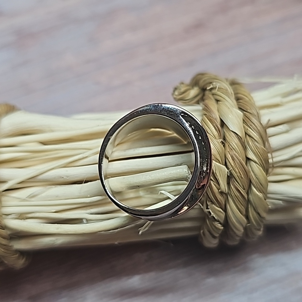 NEW SILVER & ROSE GOLD PLATED ZIRCON SWIRL FASHION RING - Picture 5 of 7